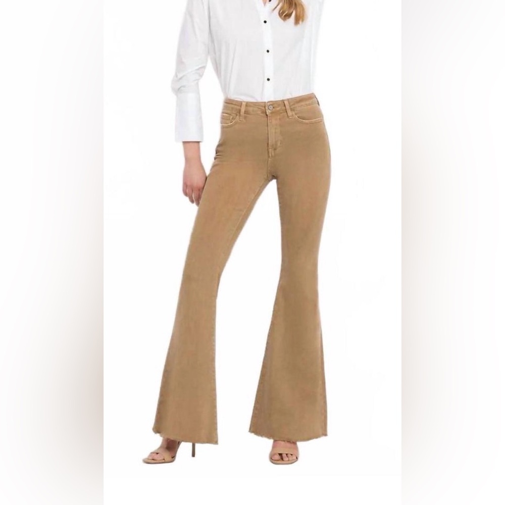 NWT Vervet Bella High Rise Flare Raw Hem Jeans Womens 20
